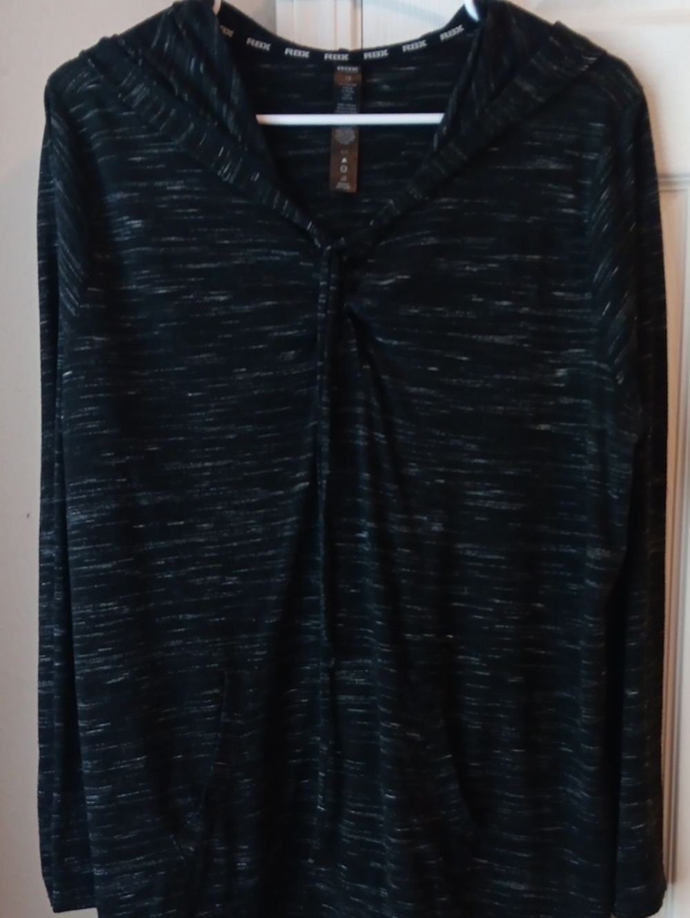 RBX Black Women's Hooded Pullover Black Heathered Size 1X